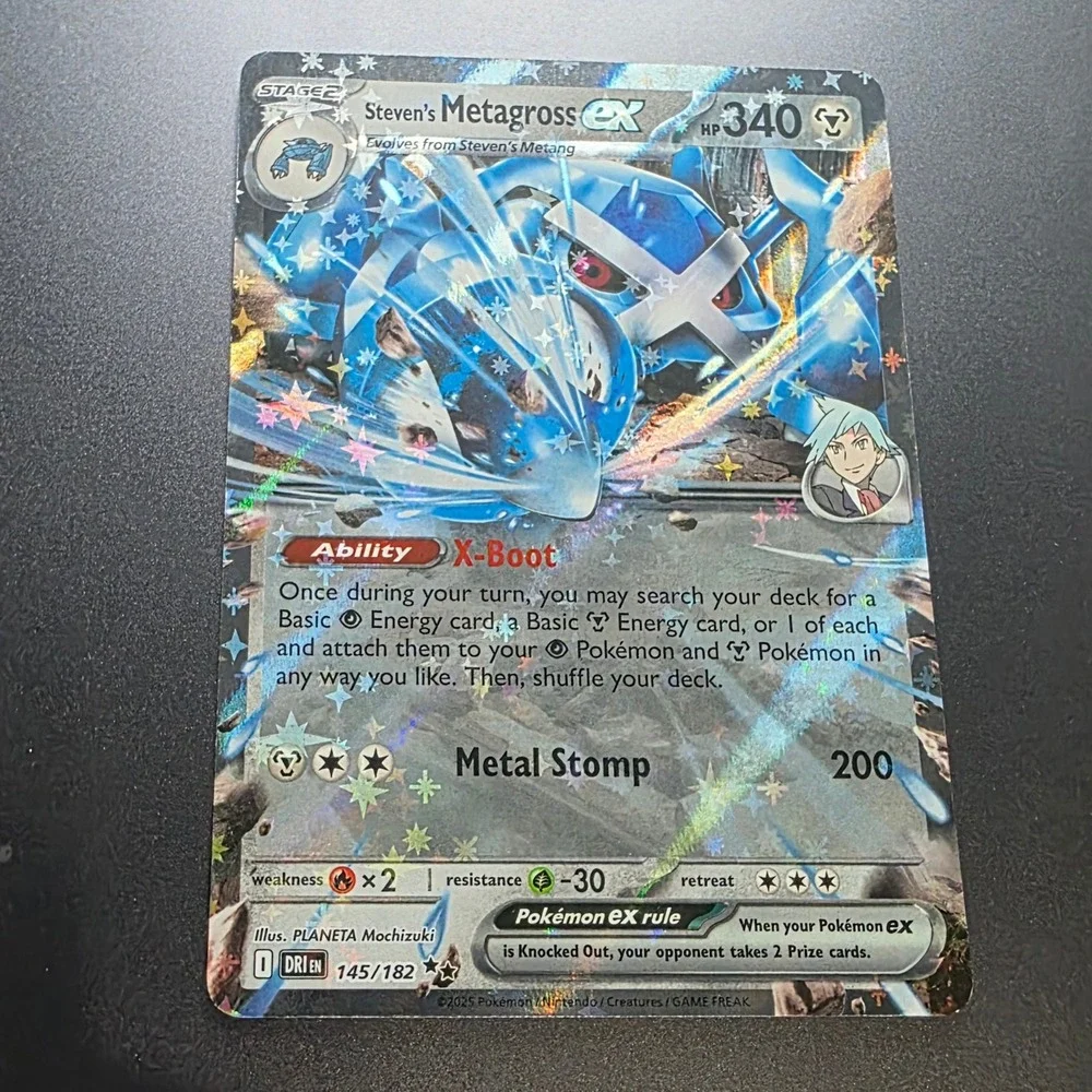 Steven's Metagross ex 145/182 DRI Double Rare Holo Pokemon Card NM